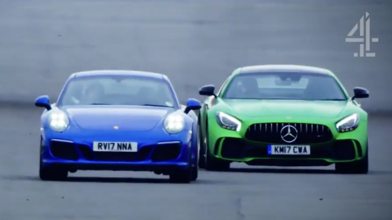 Coulthard και Webber κοντράρονται με τις AMG GT R και 911 GTS